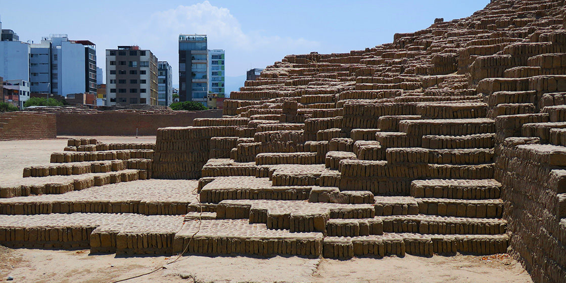 Pre-incan ruins of Huaca Pucllana in Lima, Peru