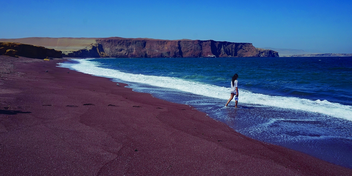 paracas red beach in peru